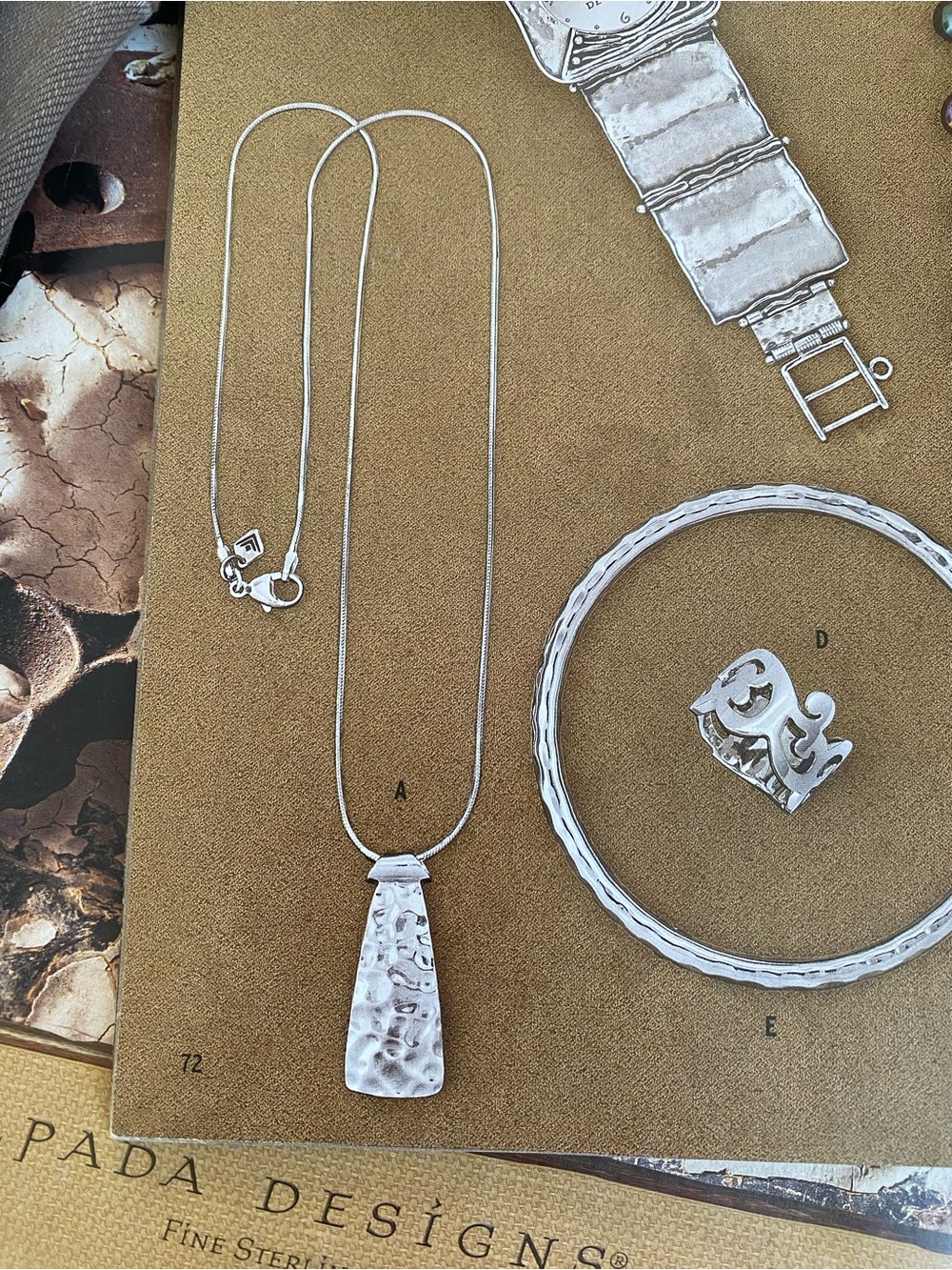 Silpada Hammered Silver Pendant Necklace - Sleek Modern Style 18” inches N1592 - Picture 5 of 6